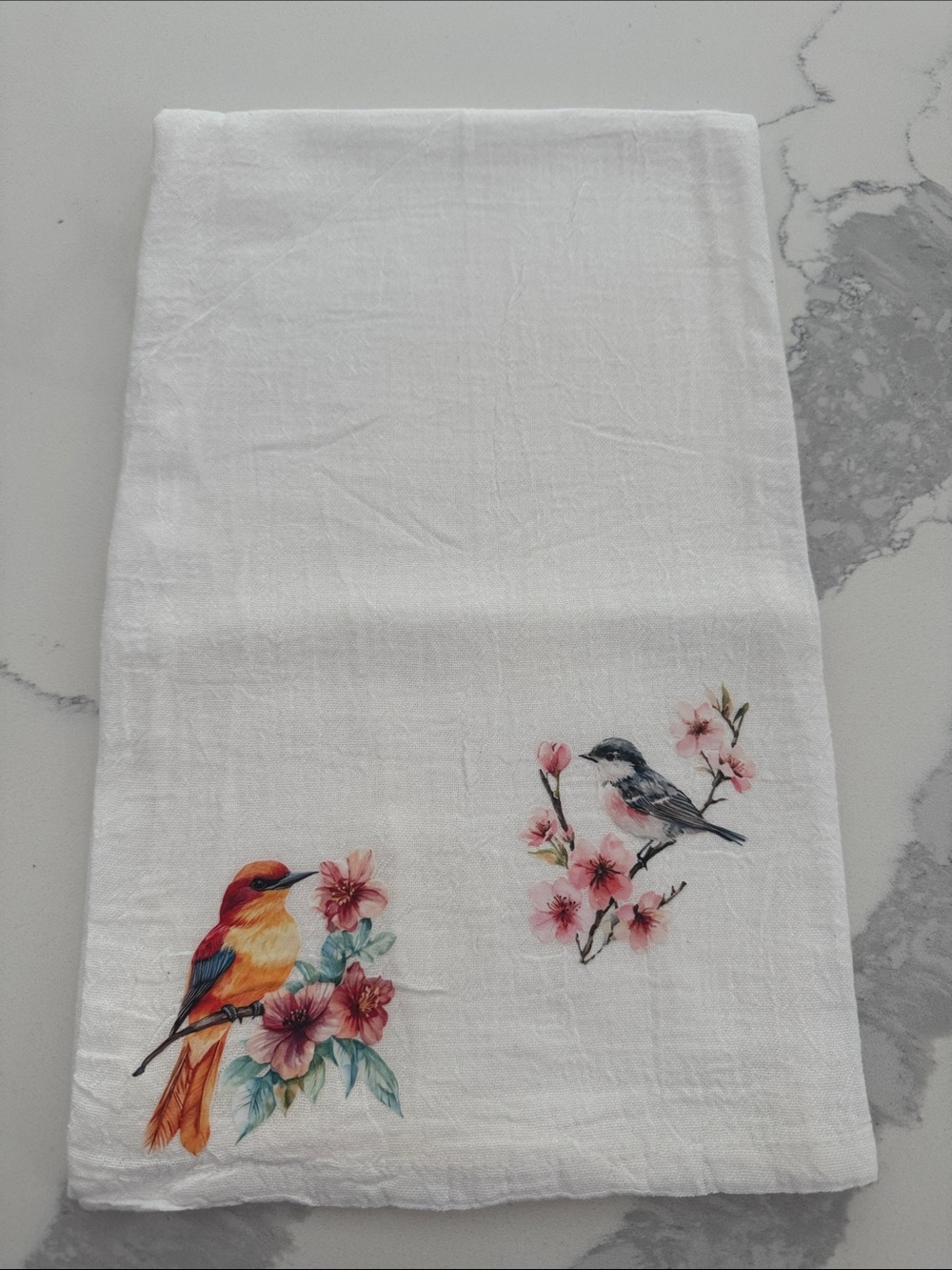 Floral Bird Flour Sack Towel